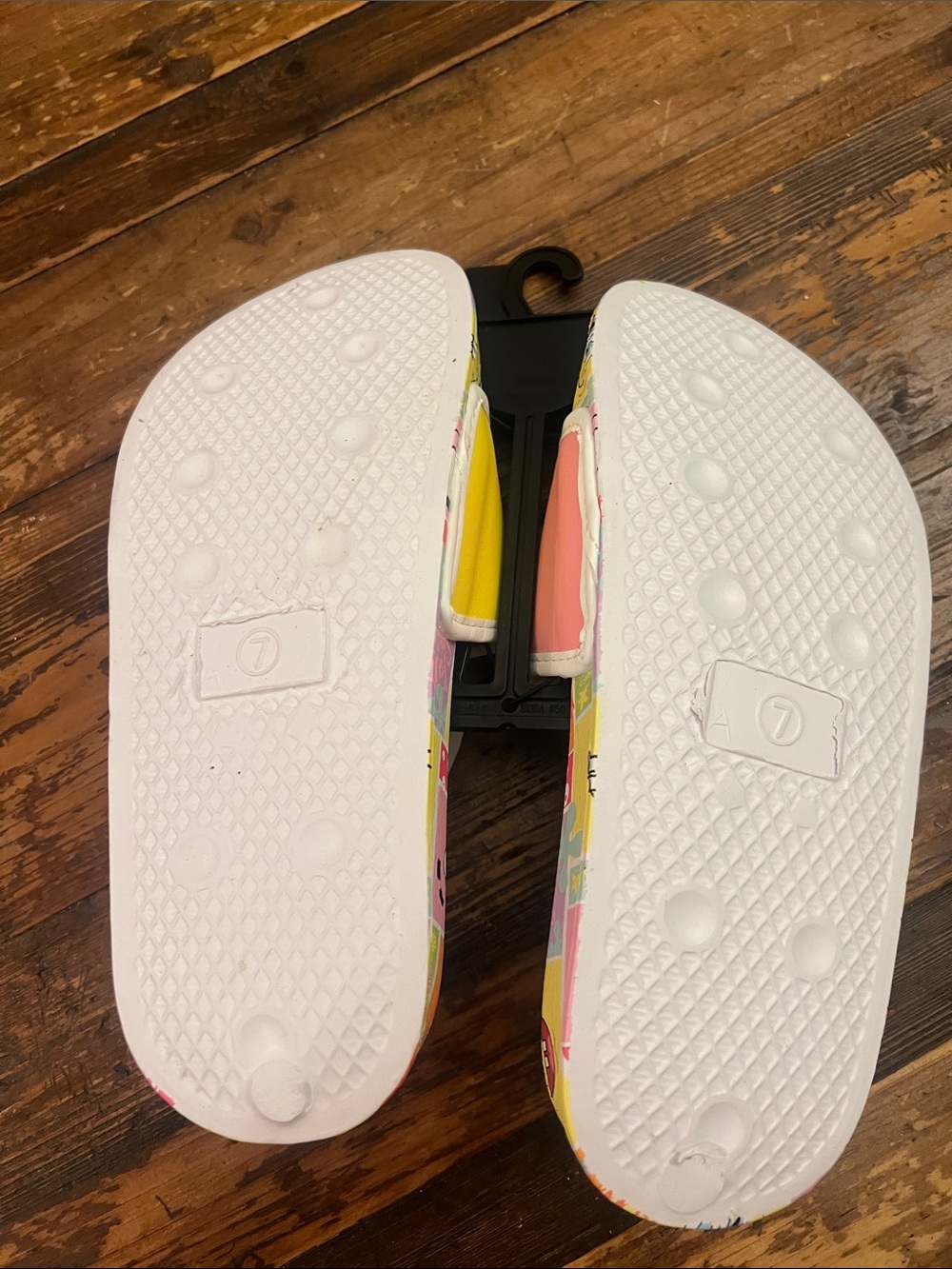 SpongeBob Squarepants Slide Sandals in Pink & Yellow with Character Print - Picture 2 of 2